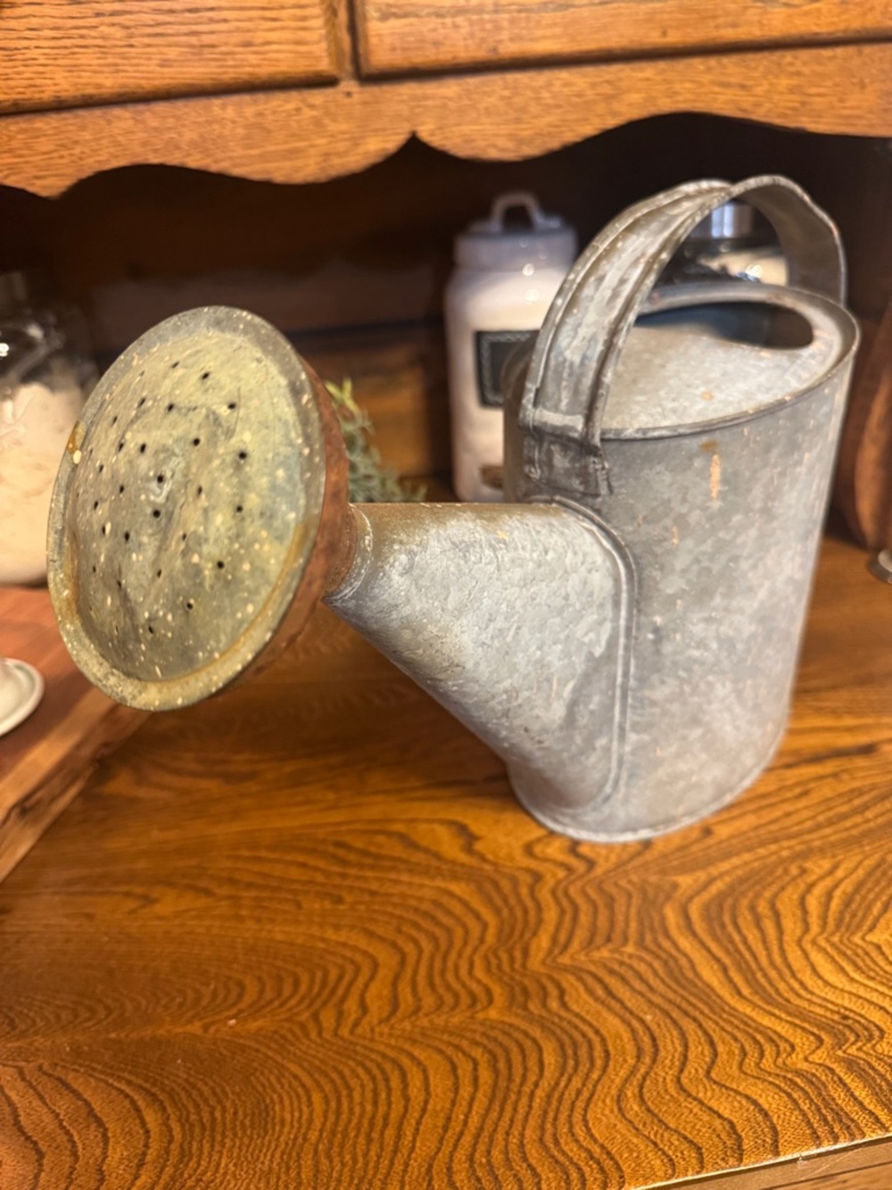 VTG Galvanized Metal Watering Can - Rustic Farmhouse, porch or garden decor